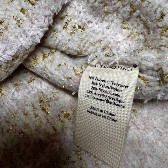 LoveShackFancy Saxson Cardigan in Cream Puff Pink - Picture 8 of 9